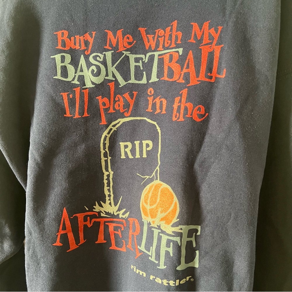 Vintage Y2K Rim Rattler Bury Me With My Basketball Oversized Crewneck VTG - Picture 2 of 8